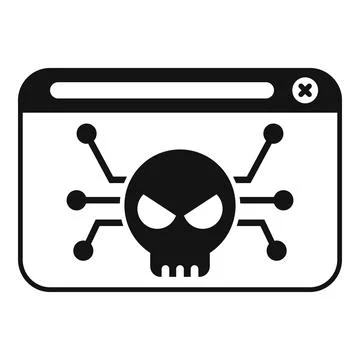 Online virus icon simple vector. Error malware Illustrazione stock