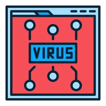 Online Virus vector colored icon or design element Stock Illustration