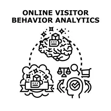 Online visitor behavior analytics influencing digital marketing strategy Stock Illustration