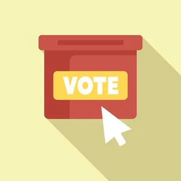 Online vote box with mouse cursor clicking Stockillustratie