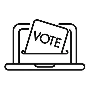 Online vote election system using laptop showing digital ballot Stock Illustration