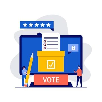 Online voting app, e-voting, internet election system concepts with charact.. Stock Illustration