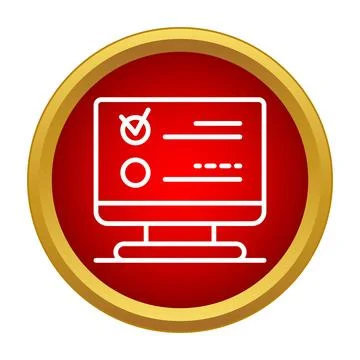 Online voting ballot box computer monitor internet choices Stock Illustration