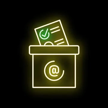 Online voting ballot box with email symbol Stock Illustration