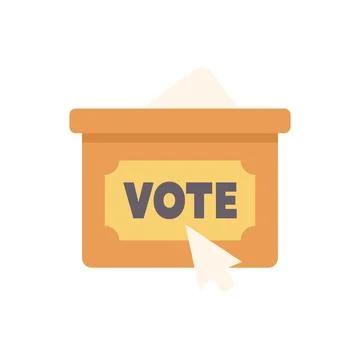 Online voting box being clicked with mouse cursor 스톡 일러스트