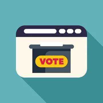 Online voting box on internet web page with vote sign Illustrazione stock