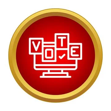 Online voting computer icon showing digital ballot concept Stock Illustration