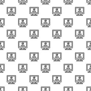 Online voting computer screens seamless pattern background 스톡 일러스트