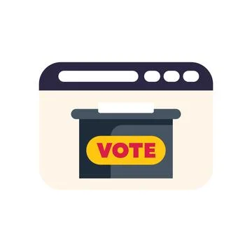 Online voting concept with ballot box displayed on website Stock Illustration