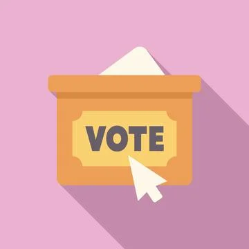 Online voting concept with a cursor pointing a vote box Illustrazione stock