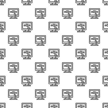 Online voting digital form survey check mark pattern Stock Illustration