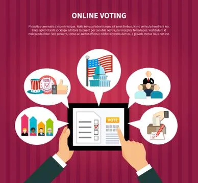 Online Voting  in Elections Illustrazione stock