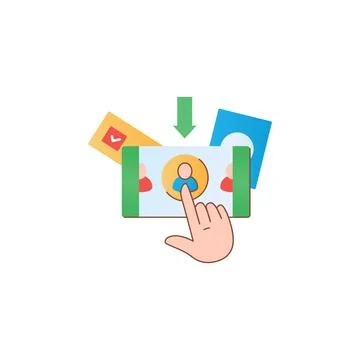 Online voting flat icon Stock Illustration