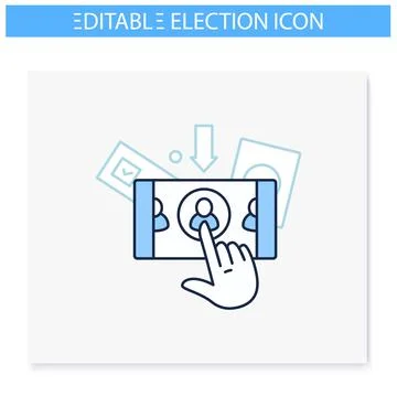 Online voting line icon Illustrazione stock