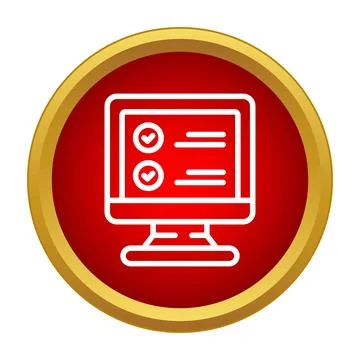 Online voting poll application with checklist on computer screen Stock-Illustration