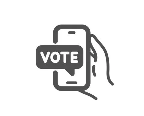 Online voting simple icon. Internet vote sign. Vector Stock Illustration