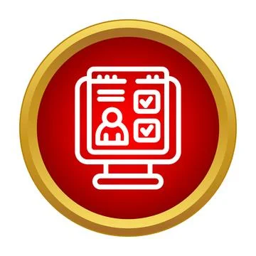 Online voting system icon representing electronic elections and surveys Stock Illustration