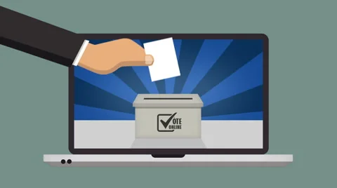 Online voting system on laptop Video stock 60744728