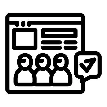 Online voting system showing verified voters on website Illustrazione stock