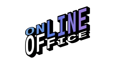 ONLINE vs OFFICE, 3D Text Animation in Isometric View with Opposite Word Motion Stock Footage 314263766