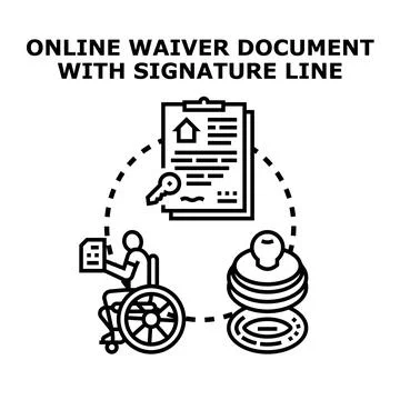 Online waiver document signing for accessibility and property deals 스톡 일러스트