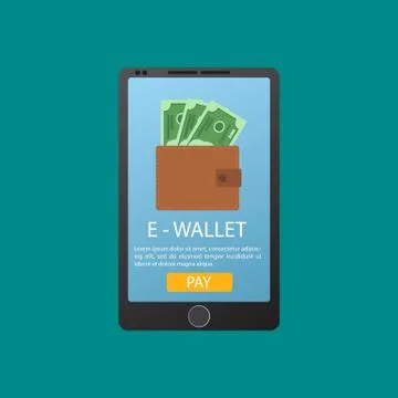 Online wallet concept. Vector illustration in flat design. Stock Illustration