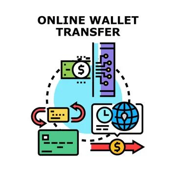 Online wallet transfer digital payment concept Stock Illustration