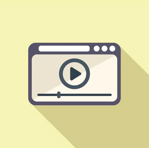 Online web player icon flat vector. Class distance Stock Illustration