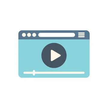 Online web player icon flat vector. Study book 스톡 일러스트