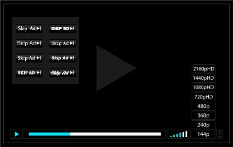 Online web video player window Stock Illustration