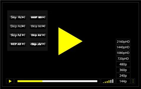 Online web video player window Stock Illustration
