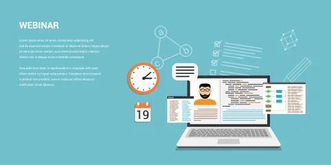 Online webinar concept banner Stock Illustration