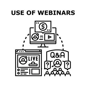 Online webinar event global communication virtual education Illustrazione stock