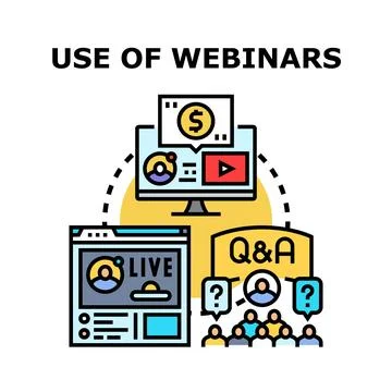 Online webinar event global communication virtual education 库存插图