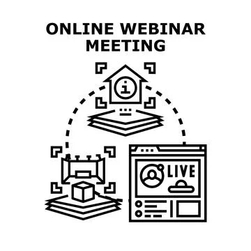 Online webinar meeting concept vector illustration Stock Illustration