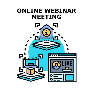 Online webinar meeting concept vector illustration Stock Illustration