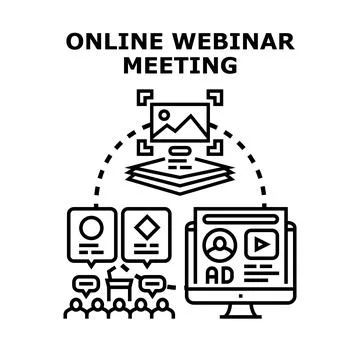 Online webinar meeting concept for virtual presentation streaming Stock Illustration