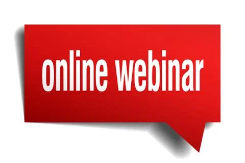 Online webinar red 3d speech bubble 스톡 일러스트