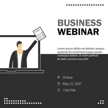 Online webinar vector template. Mock up for busines conference announcement. Stock Illustration