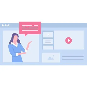 Online webinar video icon internet training course Stock Illustration