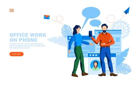 Online work email conversation vector illustration concept Illustrazione stock