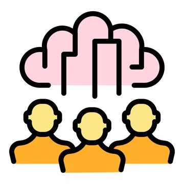 Online work group icon vector flat Stock Illustration
