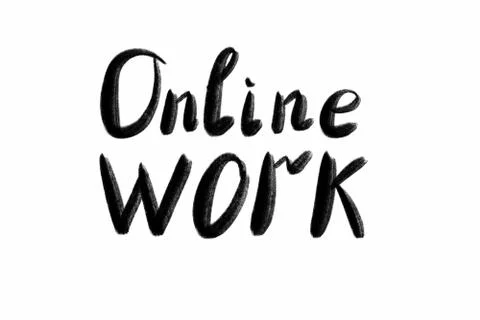 Online work Hand written text - lettering isolated on white. Coronovirus COVID Stock Illustration