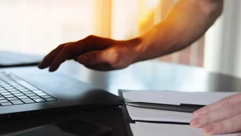 Online work on laptop, software development, data analysis Stock Footage 306320956