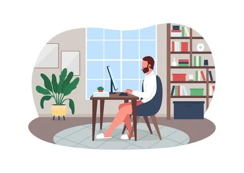 Online work meeting 2D vector web banner, poster Illustrazione stock