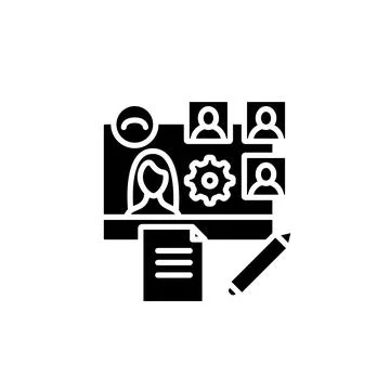 Online workflow glyph icon Stock Illustration
