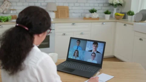 Online working distance learning video call chat conference webinar call webcam Stock Footage 132712022
