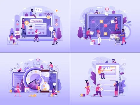 Online Working Tools Business Concepts in Flat Stock Illustration