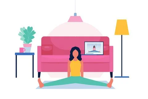 Online workout Stock Illustration