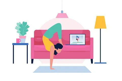 Online workout Stock Illustration